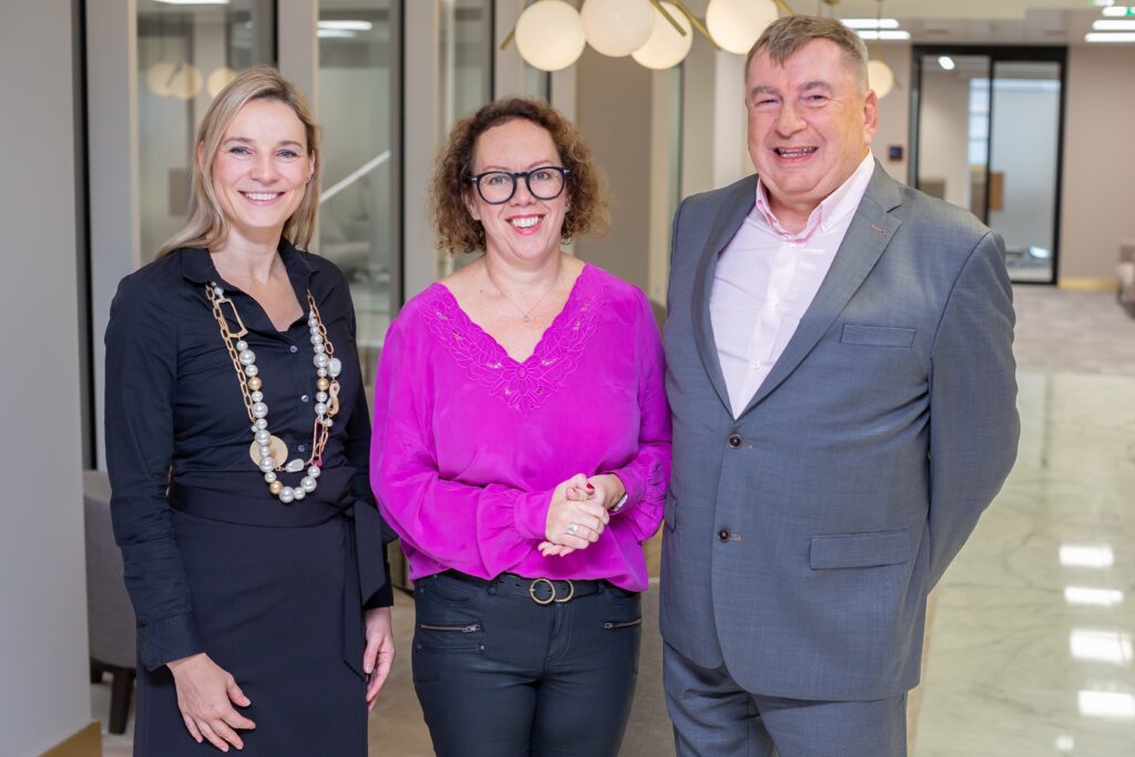 TXO board members Ruth Rowan, Kevin Taylor MBE and Dorothée D'Herde
